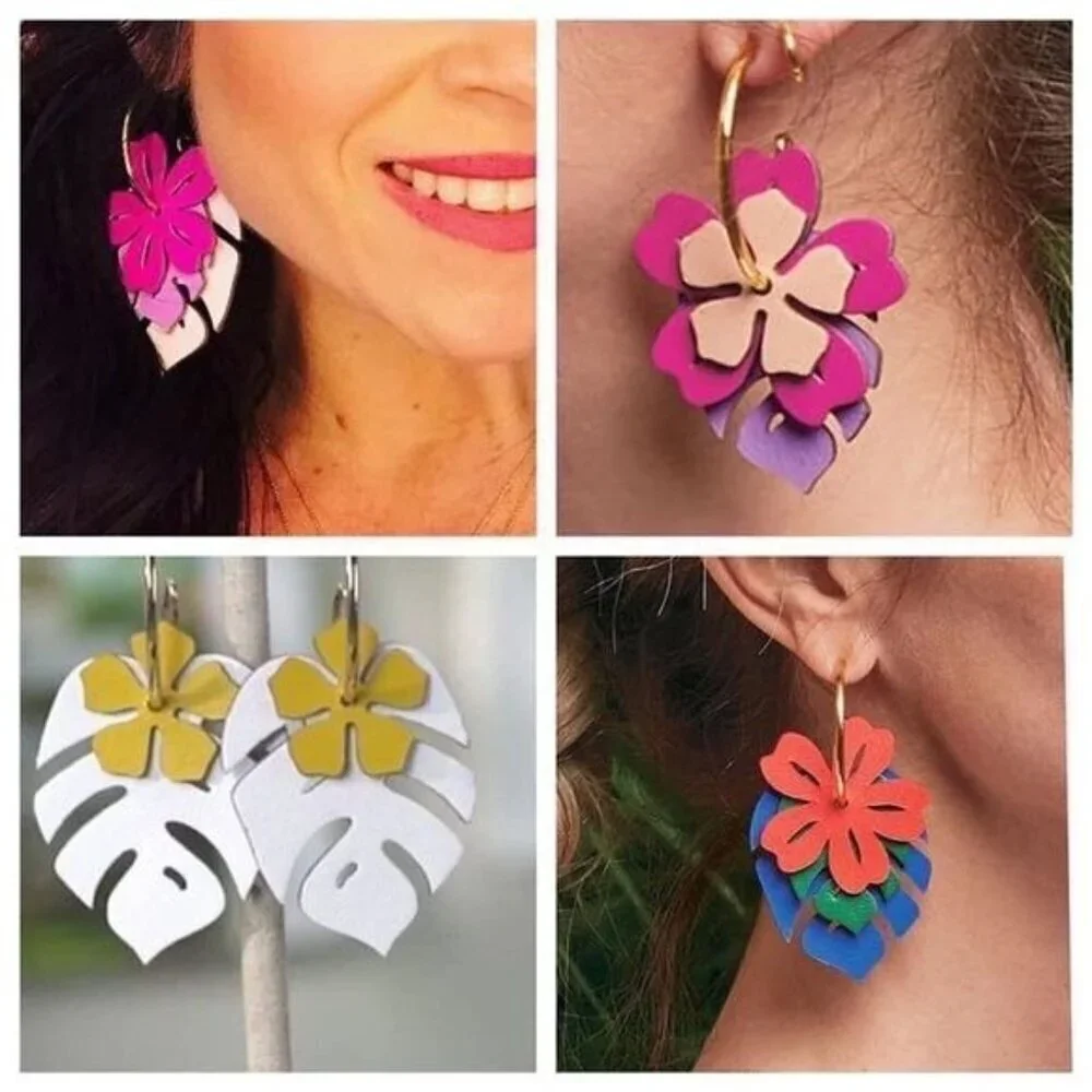 Stella & Dot Color Pop Convertible Floral and Tropical Earrings Rare NWT